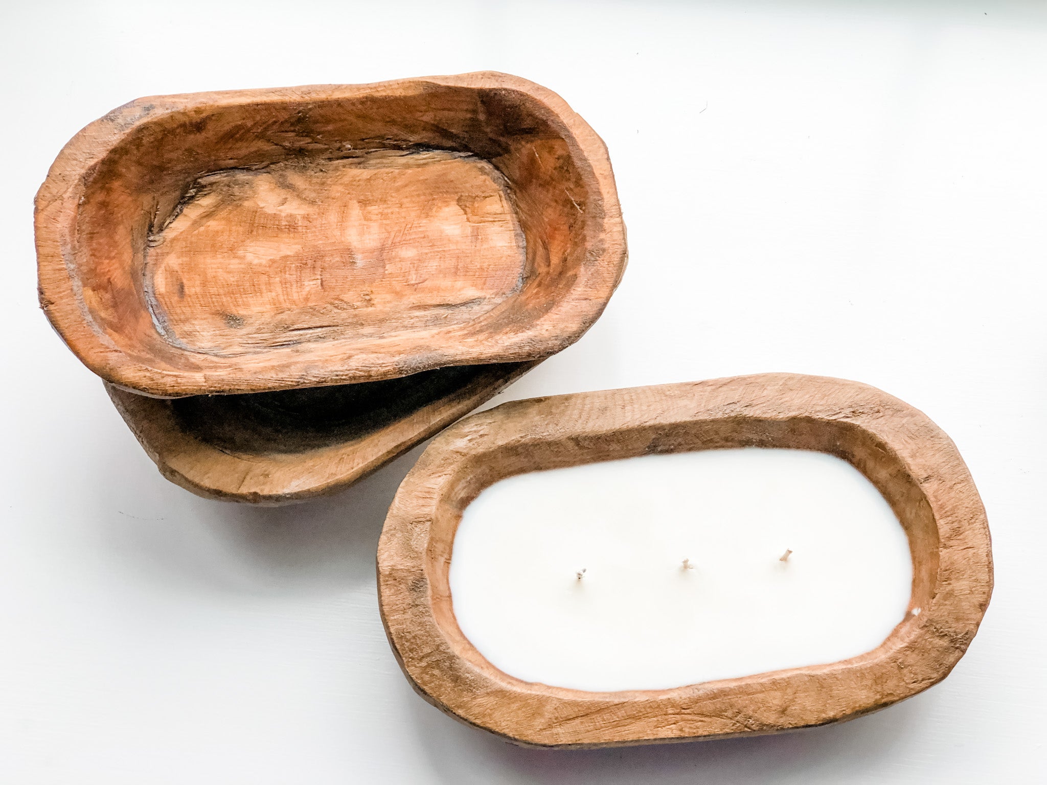 Soy Wax Mini Wooden Dough Bowl Candle